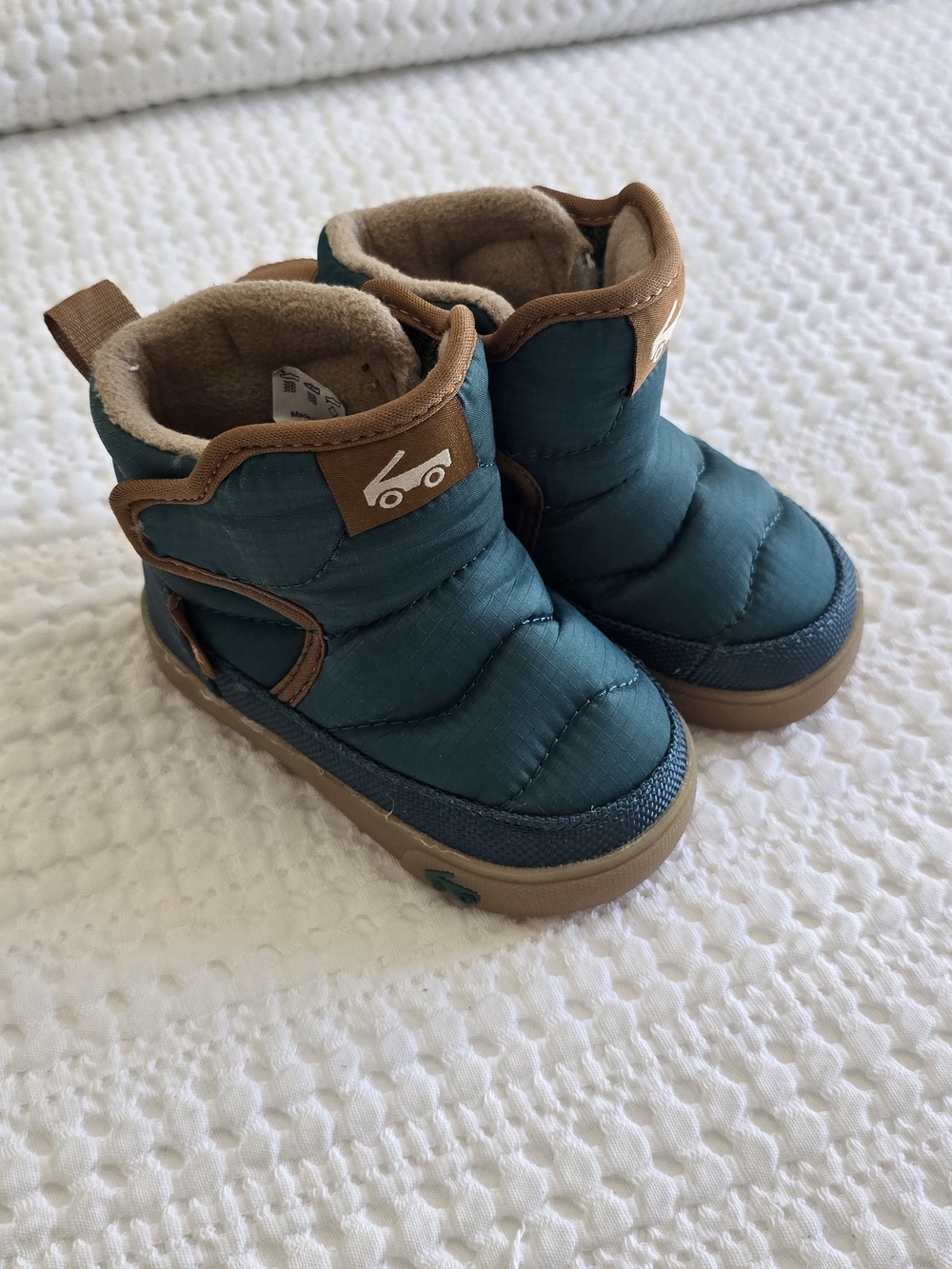 See Kai Run - Forest Green and Brown Insulated Toddler Snow Boots